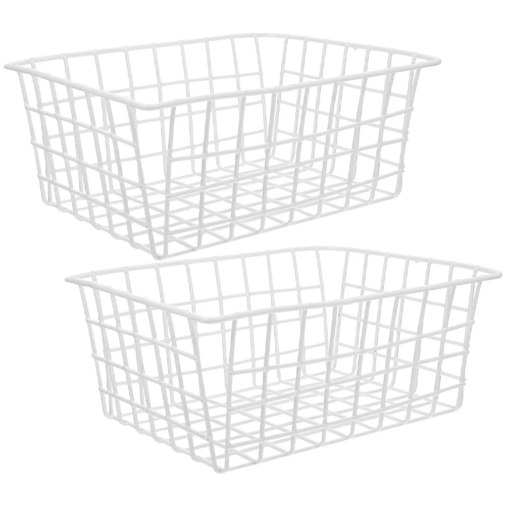 

2 Pcs Wire Storage Basket Refrigerator Freezer Tinsel Pantry Organization and Baskets Rack Organizers