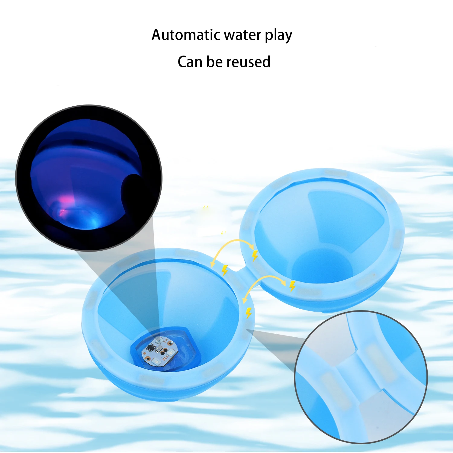 Children's luminescent silicone water ball outdoor water play toy Summer water battle interactive game Color random 3
