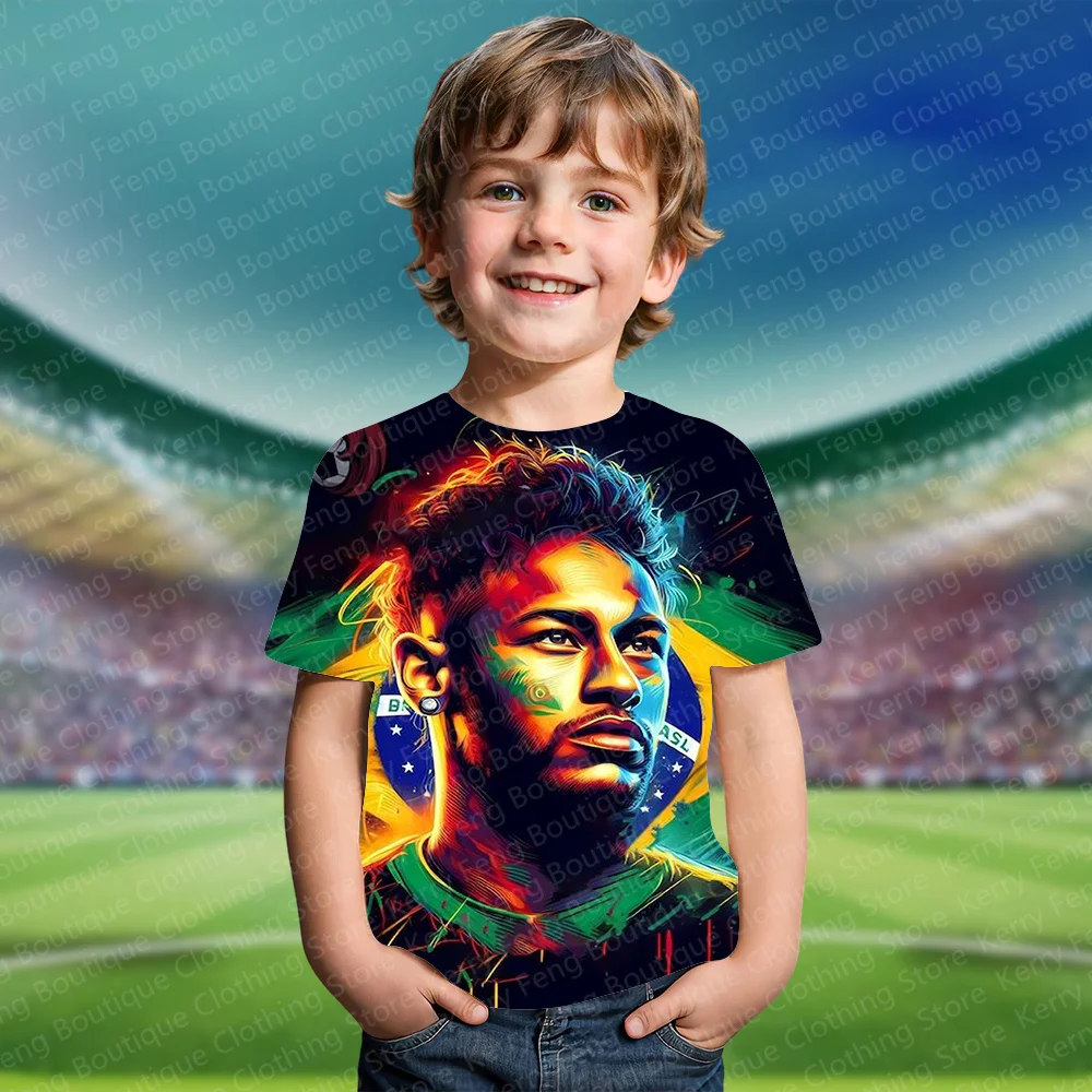 Neymar3D 프린트 반팔 티셔츠, 어린이 성인, 데일리 스트리트 선풍기, 기념..