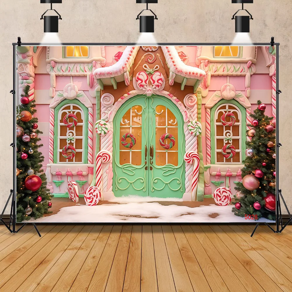 

SHENGYONGBAO Christmas Day Fireplace Photography Backdrops New Year Candy Chimneys Store Ball Window Studio Background WW-60