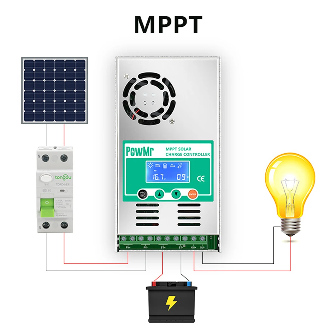 MPPT Solar Controller 60A 12V - 48V Photovoltaic RV Home Energy Storage Control