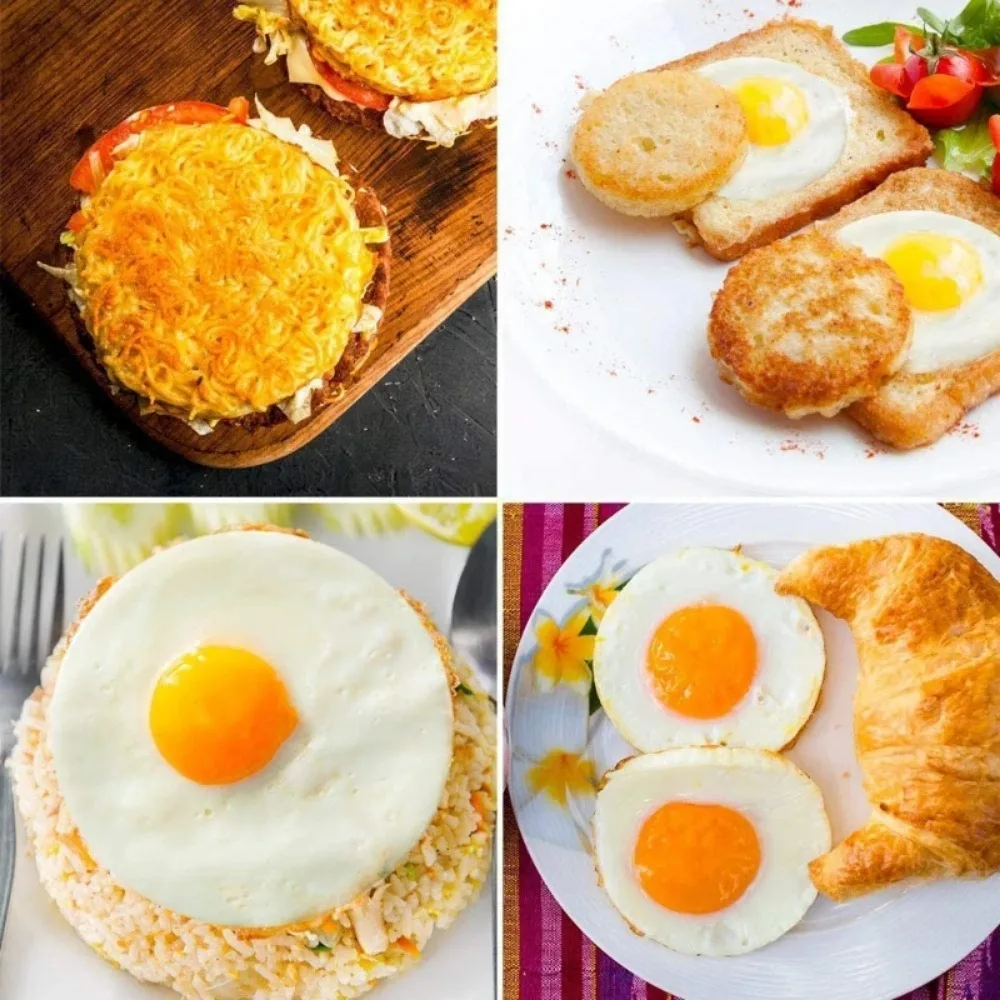 Egg Ring 2pcs Stainless Steel Non-Stick McMuffin Sandwiches Frying Shaping Eggs Household Breakfast Cooking