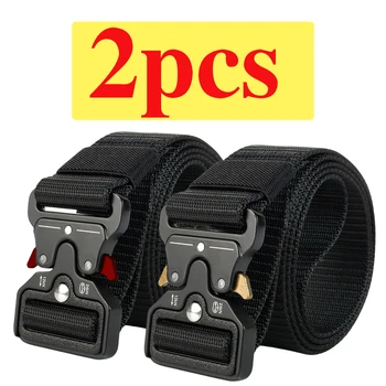 Tactical belt men's multi-functional military fan canvas belt outdoor artificial nylon training belt 2 pieces 1