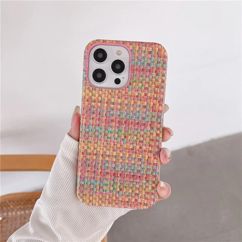 Luxury Shockproof Cloth Braided Silicone Phone Case with Soft Texture