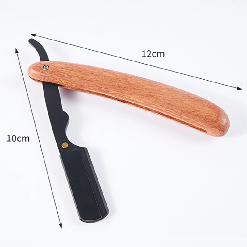 Men's Professional Barber Razor Pear Flower Wood Manual Folding Shaving Shave Stainless Steel Straight Razor Beard trimmer 4