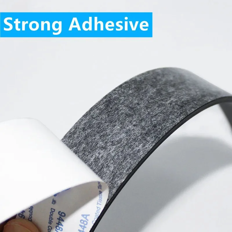 Durable Black Silicone Adhesive Strip - Anti-Skid Shock Absorption Seal, 50cm Length