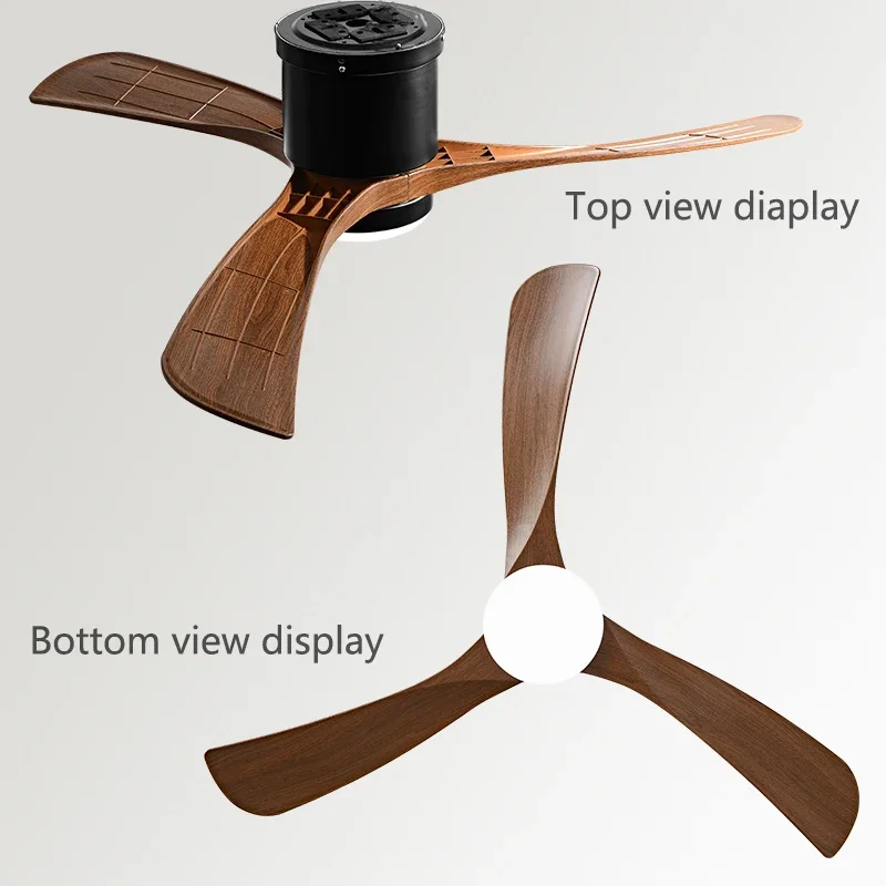 Low Floor Ceiling fan Light 38 46Inch LED Ceiling Fan With Light And Control Bedroom Household With fan chandelier 110V 220V