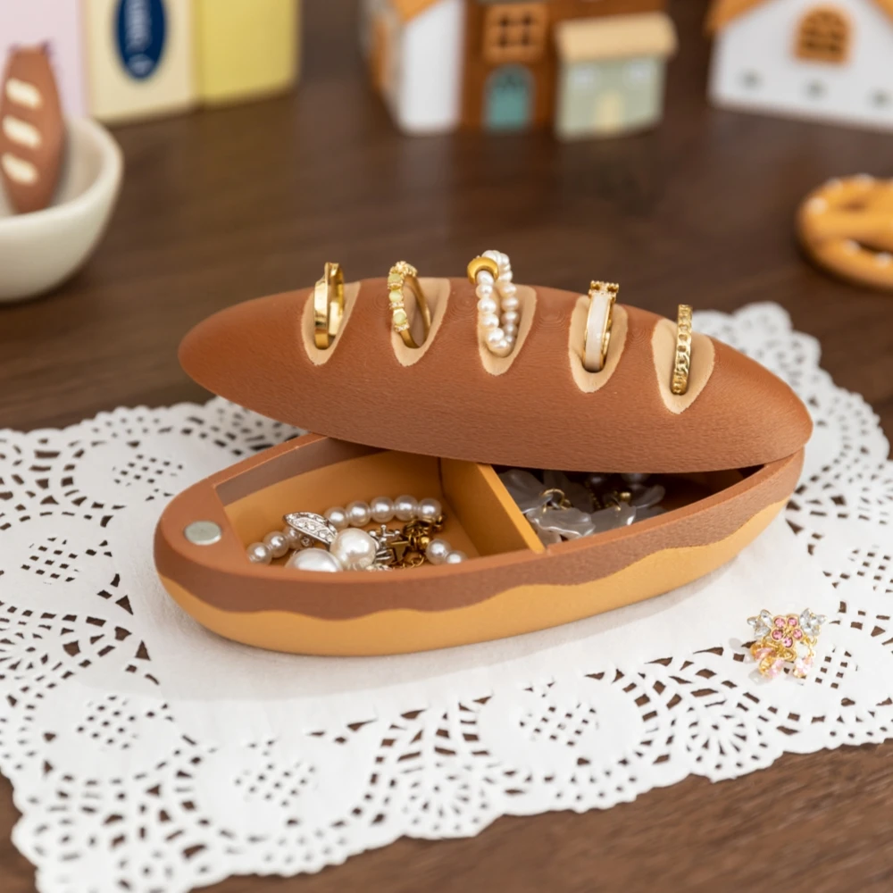 창의적인 바게트 보석 보관함 귀여운 자석 반지 귀걸이 목걸이 팔찌 정리함 홀더 사진 소품 생일 선물