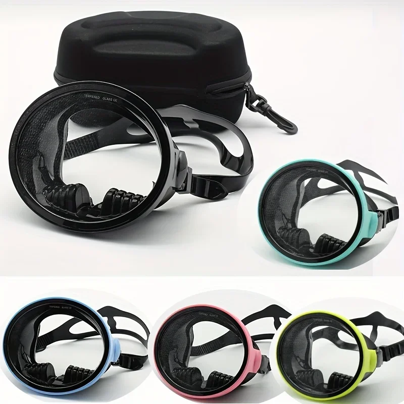 Professional Snorkeling Mask, Diving Goggles, Diving Equipment, Oval Shaped Snorkeling Set With Box For Hunting