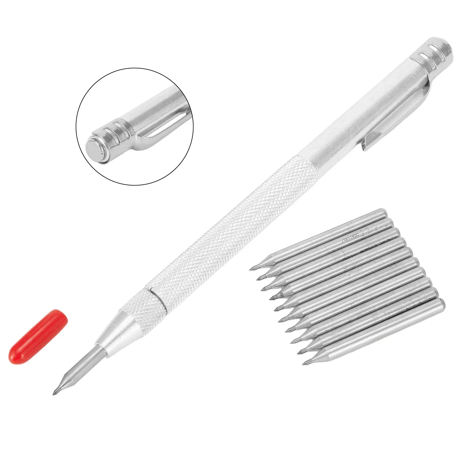 Tungsten Carbide Tip Scriber With 5pcs Aluminium Pen Scriber Engraving Pen For Metal Wood Carving Scribing Marker Tools