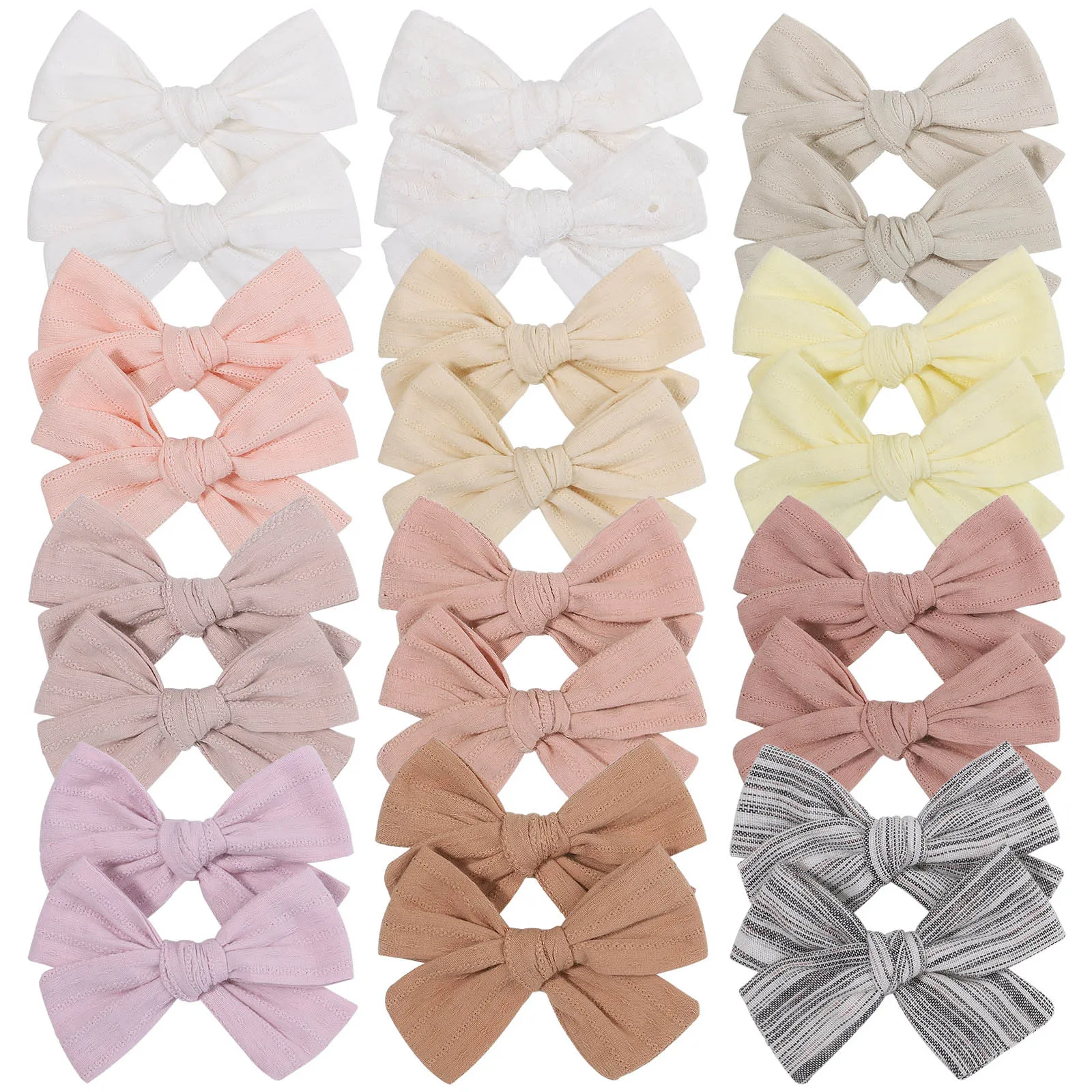 2Pcs/Set 3.55'' Candy Color Bowknot Hair Clips For Cute Girls Cotton Bows Clips Hairpin Barrettes Headwear Kids Hair Accessories