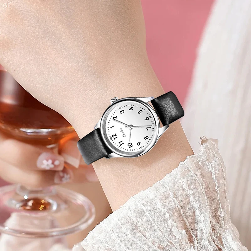 New Fashion LIGE Sunkta Leisure Elegant Leather Quartz Watches for Women Retro Simple Ladies Luxury Waterproof Woman Wristwatch 6