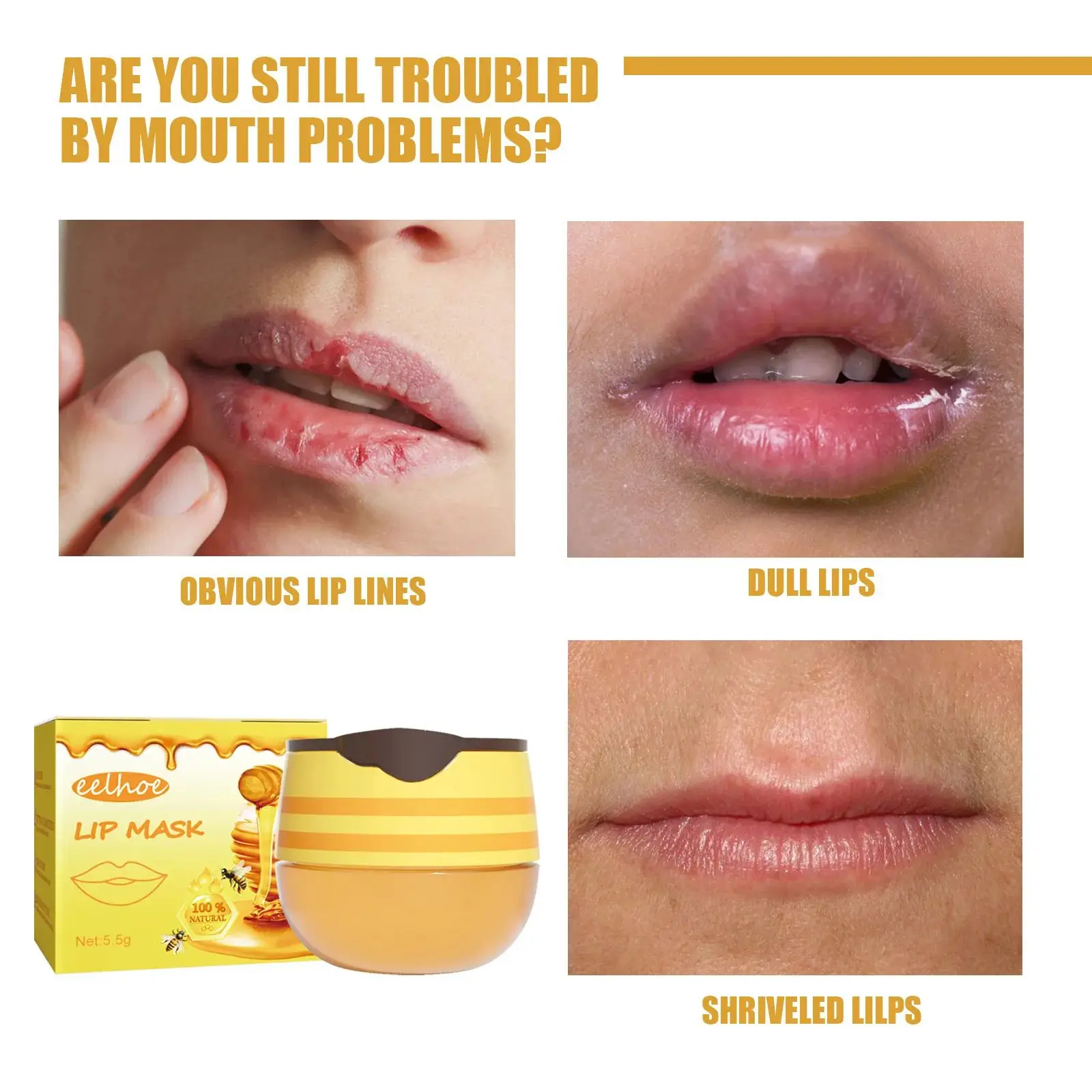 Honey Lip Oil Sleep Lip Mask Moisturizing Nourishing Anti Cracking Lip Gloss Long Lasting Makeup Primer Hydrating Jelly Lip Balm 4