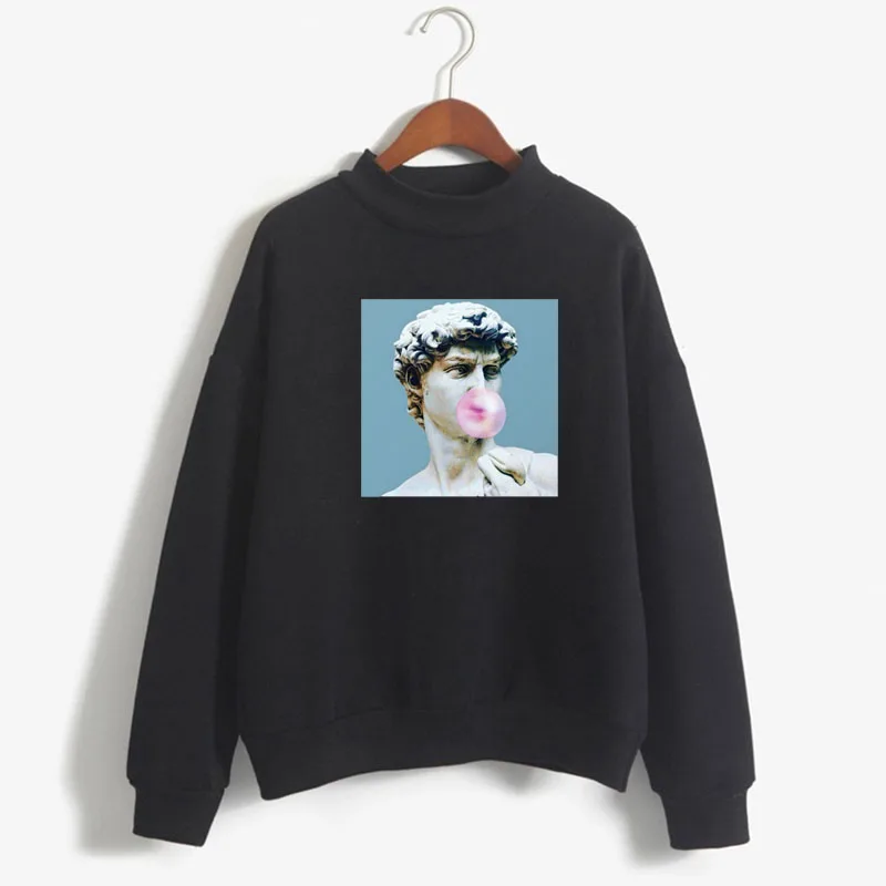 

Женская толстовка с принтом «статуя Давида Микеланджело», трикотажный пуловер с круглым вырезом, плотная одежда ярких цветов