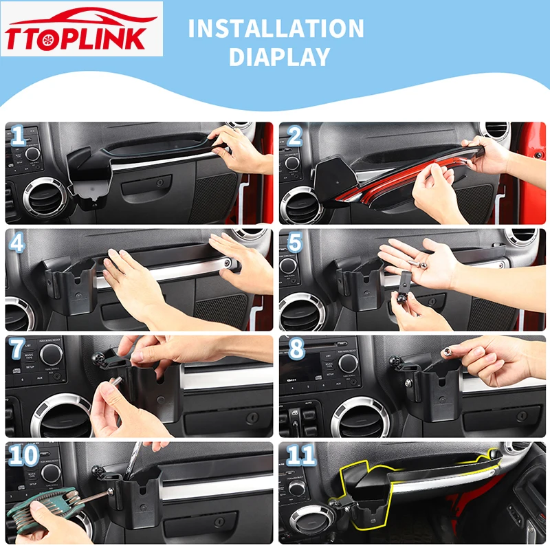 ABS Interior Multi Functional Copilot Armrest Mobile Phone Holder Base for Jeep Wrangler JL/JK Car Accessories