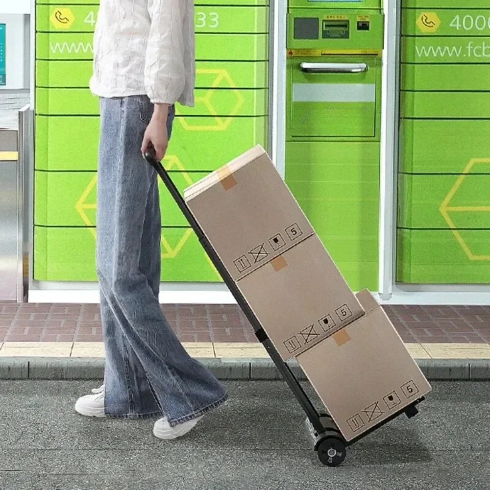 Luggage Hand Truck Household Folding Moving Trolley Portable Shopping Trailers Outdoor Express Utility Stair Climbing Trailer