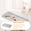 Bathroom Vanity Tray Kitchen Living Dresser Key Cosmetics Ring Storage (marble - Random Texture) Silicone Desk 3