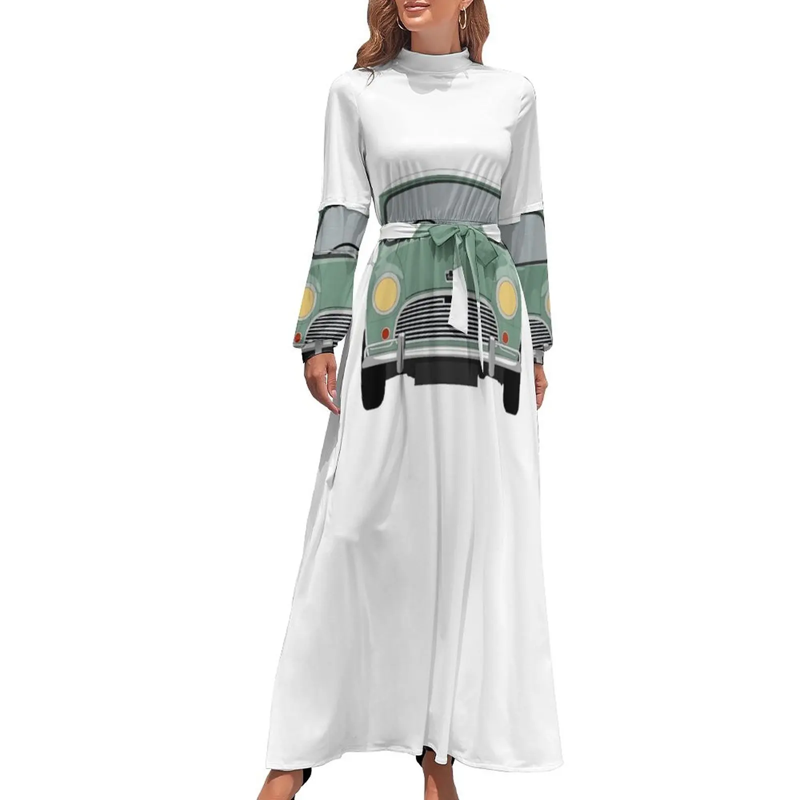 thumbnail image 1 of Austin Mini Cooper mk1 British Green Vestido Largo Ropa vestidos para mujer vestido de fiesta mujer elegante lujo, 1 of 5