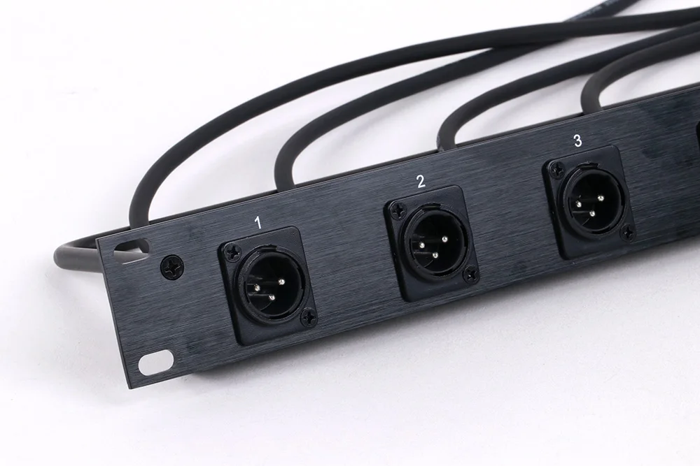 1 Stück kunden spezifisches 8-Wege-1u-Gehäuse xlr Audio-Jumper-Rack, 8-Loch-Panel-Halterung 3-polige xlr-Buchse Audio-abgeschirmtes kabel freies Schweißen – Detail 5