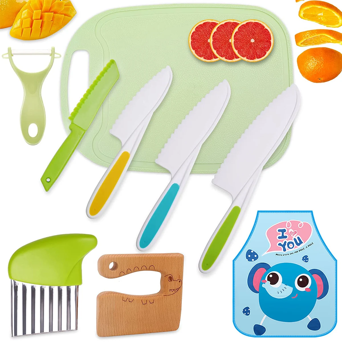 8/9pcs Creative Children's Cartoon Cook Kitchenware Set Plastic Cutting  Board Fruit Knife Reusable Safety Knife Kitchen Supplies - AliExpress