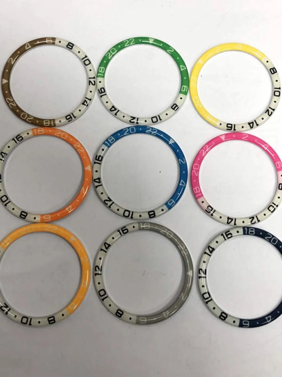 

Аксессуары для часов: закругленные края, синяя дуга, светящийся клей, плоское алюминиевое кольцо, цветное кольцо, внешний диаметр 38 мм, внутренний диаметр