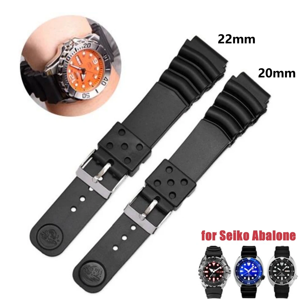 Black Waterproof Sports Silicone Diving Wristband - Men's Replacement Strap