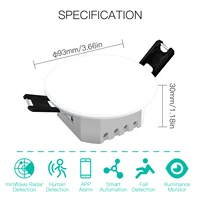 MOES Tuya Smart ZigBee Human Presence Detector Radar Detection Sensor Photometric 2 in 1 Function Smart Life Ceiling PIR Hub - Image 6
