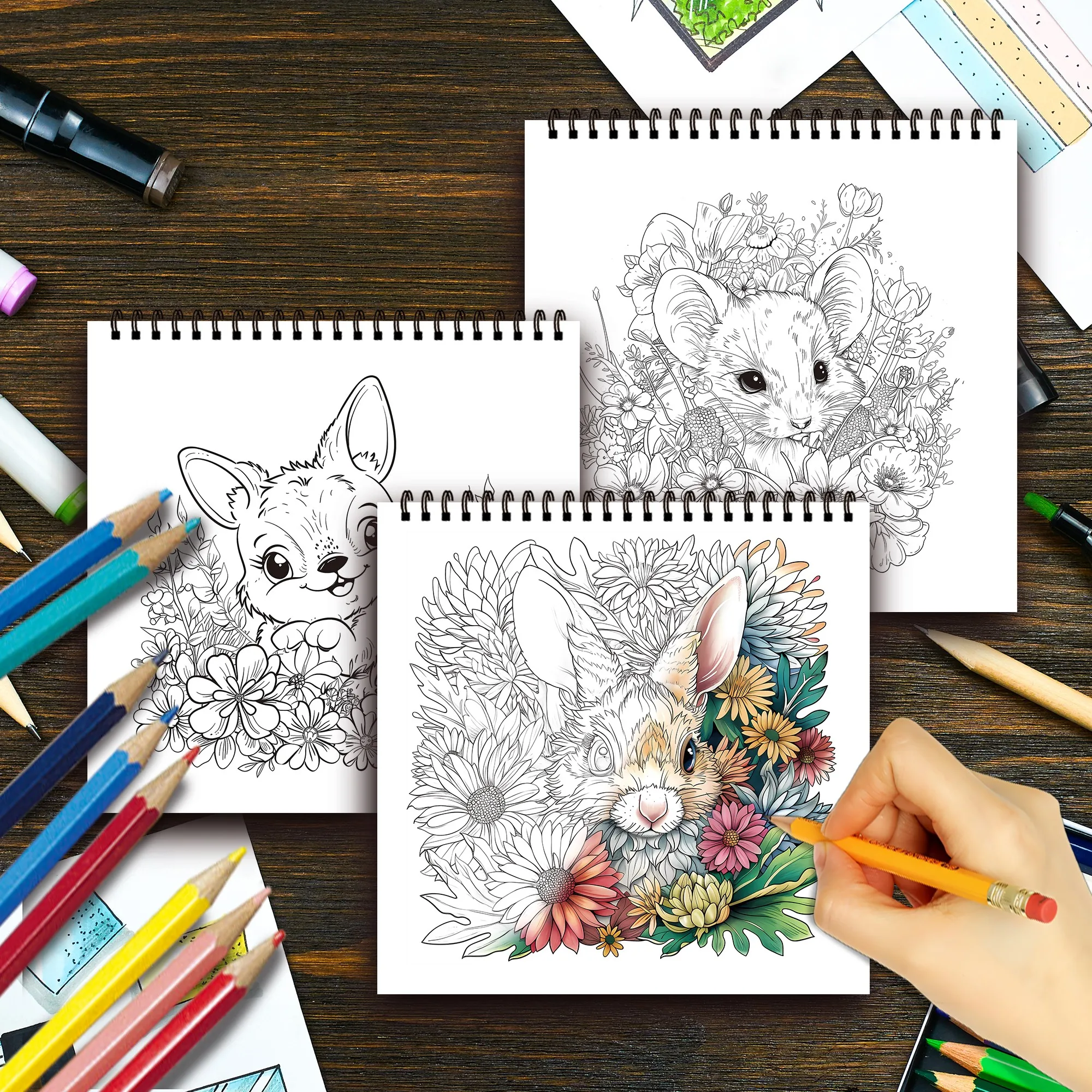 Stress Reduction Colouring Book 30 Sheets, 8.3x 8.3 inch 100gsm Thick Paper, Spiral Bound, Halloween and many other holiday gift 3