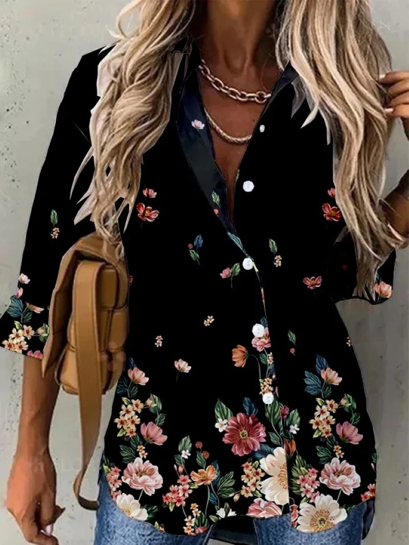 

2023 Fashion Elegant Women shirt Loose long-sleeved Shirt Women Casual Shirts Temperament Polyester Shirts Tops