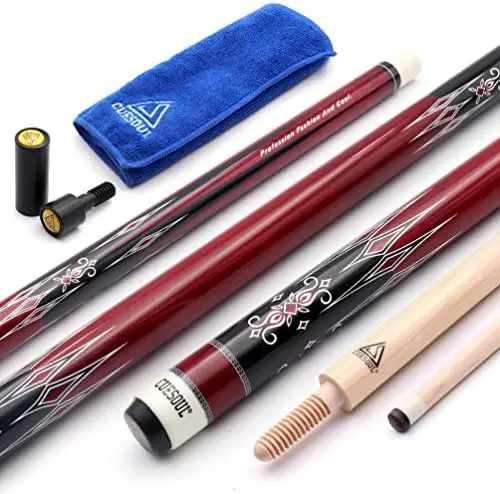 

Cushion Carom Billiard Cue Red 56inch Weight 18oz,Wooden Joint System