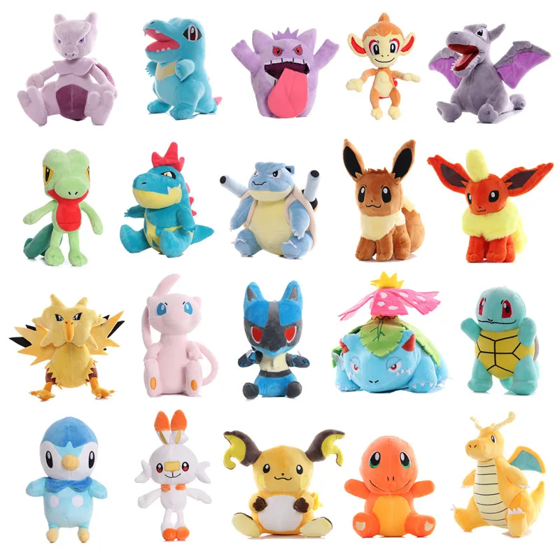 15-35cm Pokemon Plush Toy Anime Figure Pikachu Charizard Mewtwo Eevee Mew Lucario Gengar Stuffed Doll Pendant Toy Kids Xmas Gift