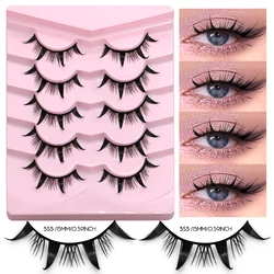 Luxurious 3D Mink Lashes - Soft, Natural Wispy False Eyelashes (5 pairs-5S5)