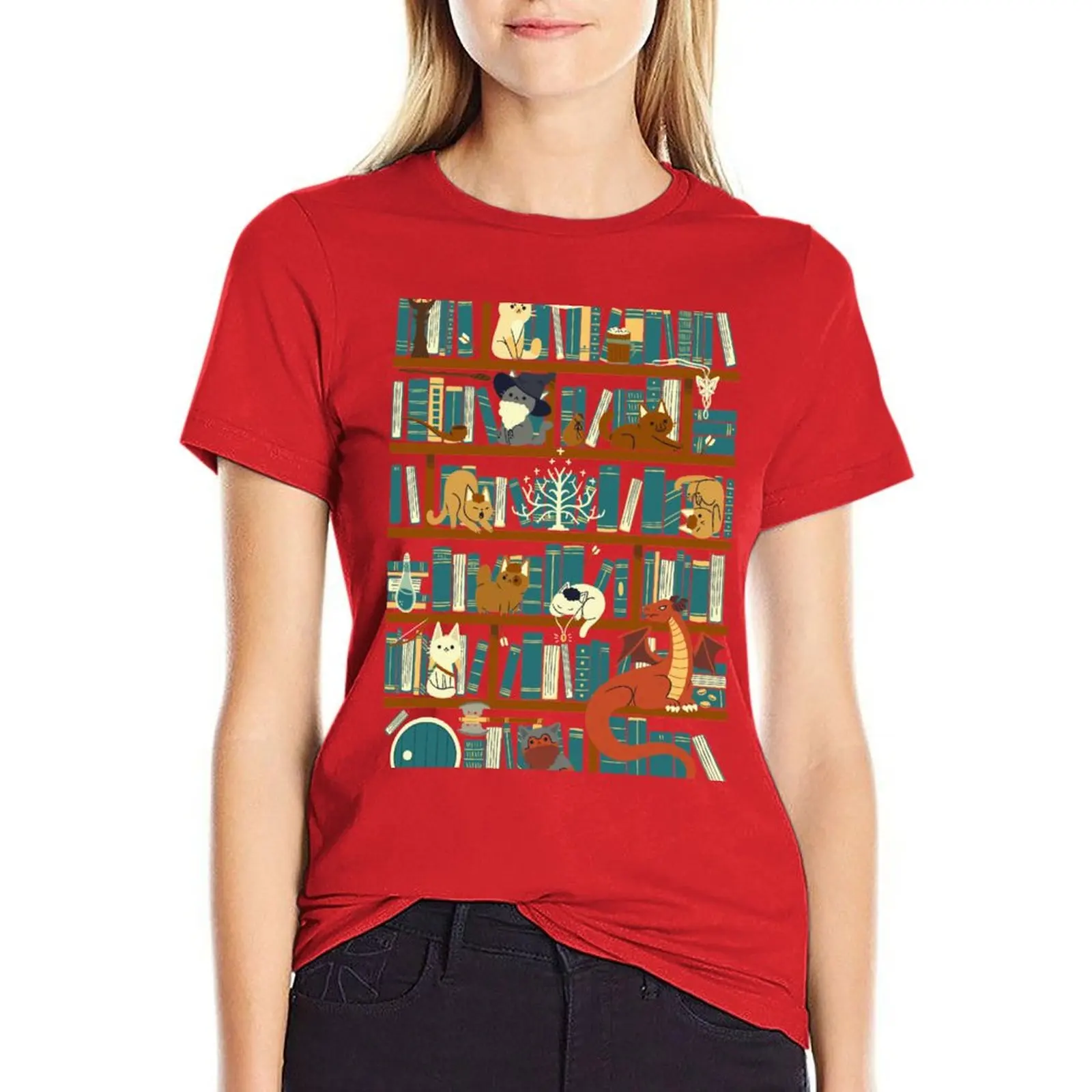 

Library of the Ring T-Shirt tops Women t-shirts for Women loose fit