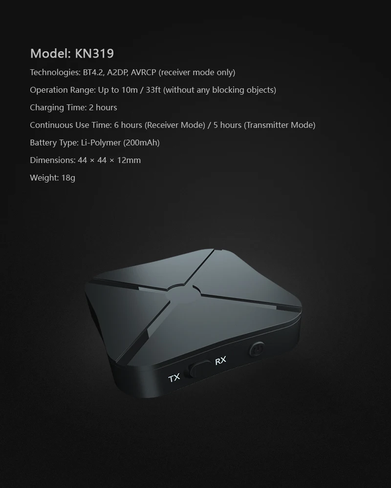 Bluetooth 5.0 4.2 Receiver and Transmitter Audio Music Stereo Wireless Adapter R