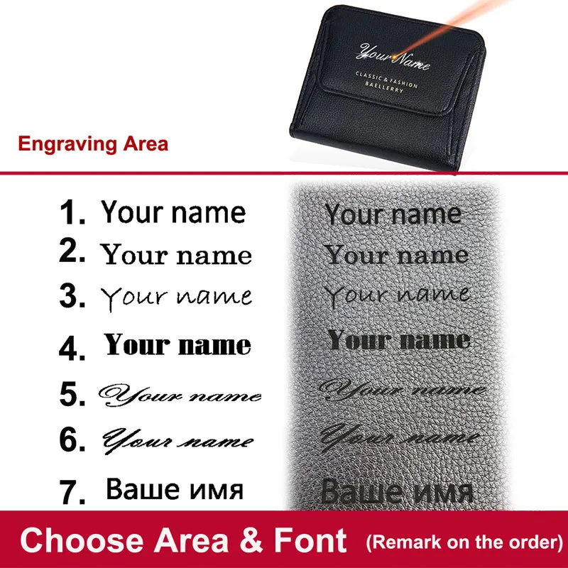 Name Customized Wallet Short Women Card Holder Coin Pocket Brand Female Purses High Quality Photo Holder Wallet For Girls 6