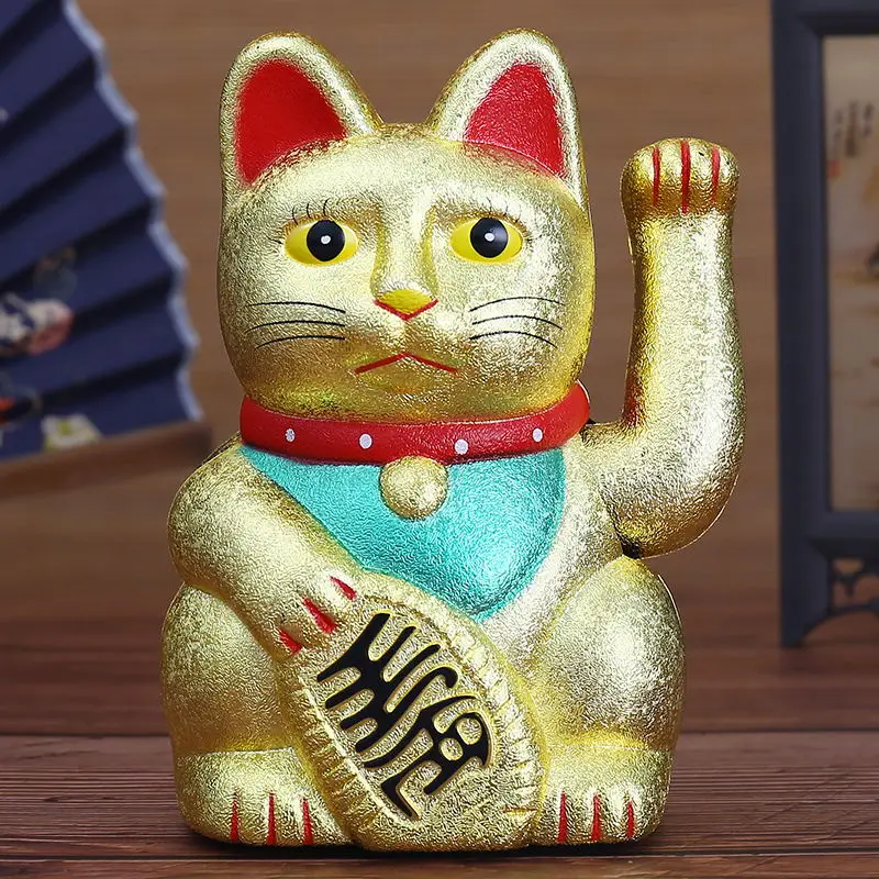 Gato De La Suerte Fortuna Dorado 18 Cm Maneki Neko Feng Shui