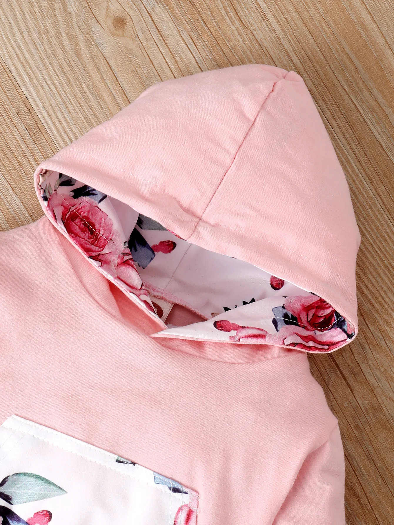 0-18 Monate Kleinkind Baby Mädchen 3 Stück Kapuzen kleidung Set Blumen Druck Langarm Top + Howknot Stirnband Mode Herbst Outfit – Detail 8