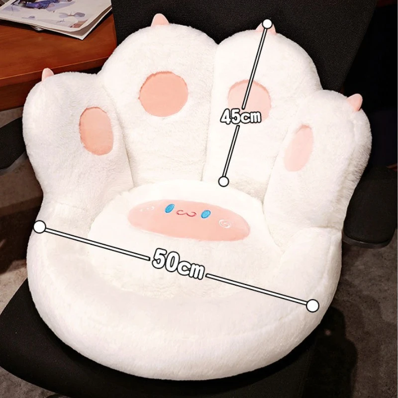 1pc Cat Paw Shape Floor Cushion with Detachable Sheep Plush - Soft Polyester, Medium Firmness, Ideal for Gamer Chair