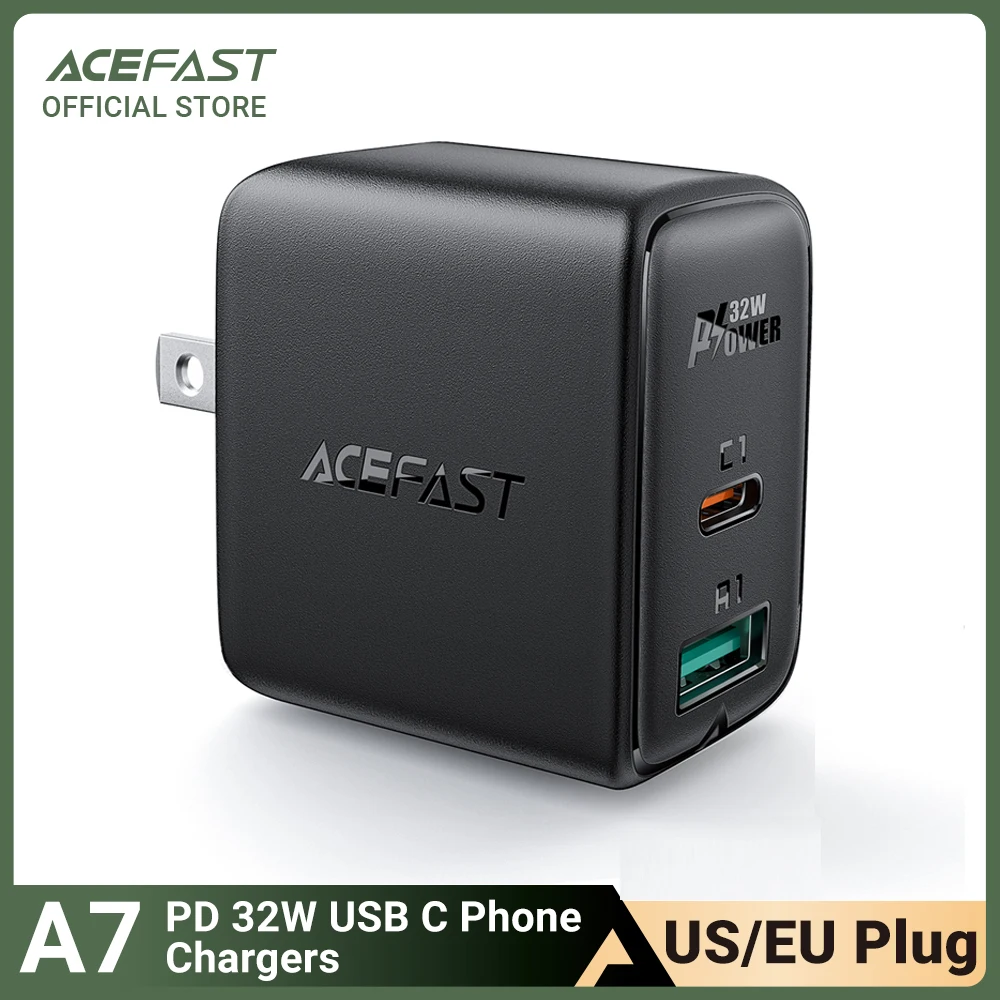 

ACEFAST PD32W QC3.0 USB C Phone Chargers For iPhone 13 Pro Max Fast Charging EU/US/UK Adapter For Samsung S20 S21 PD20W Charger