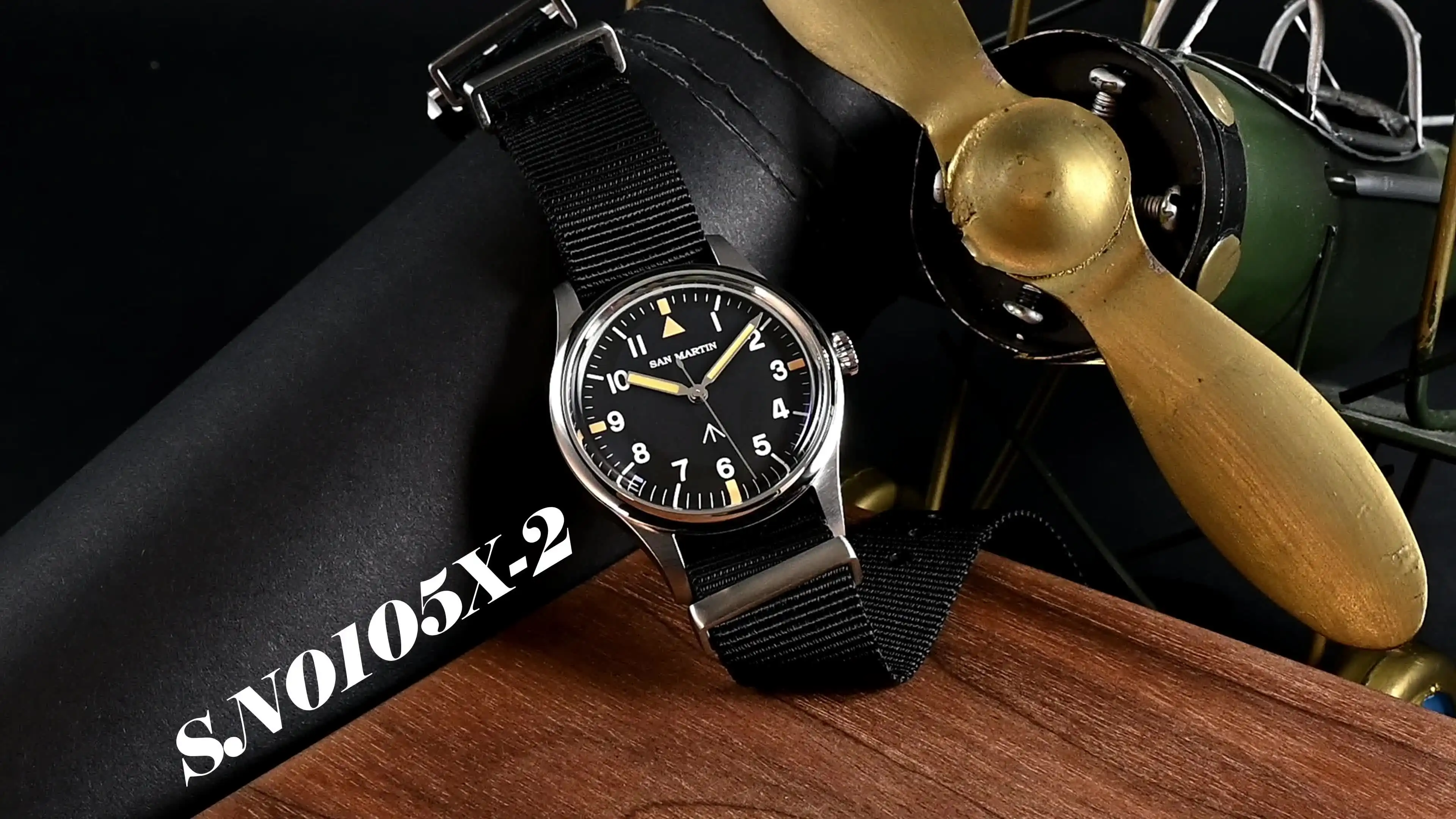 サンマーティン-メンズパイロットウォッチ,vh31メチャクォーツ