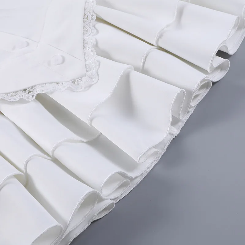 Elegant Sleeveless Ruffle Edge Slim Dresst Women Tie Ruffle Edge Sexy Short Skirt Fashion Street Party Club Clothing