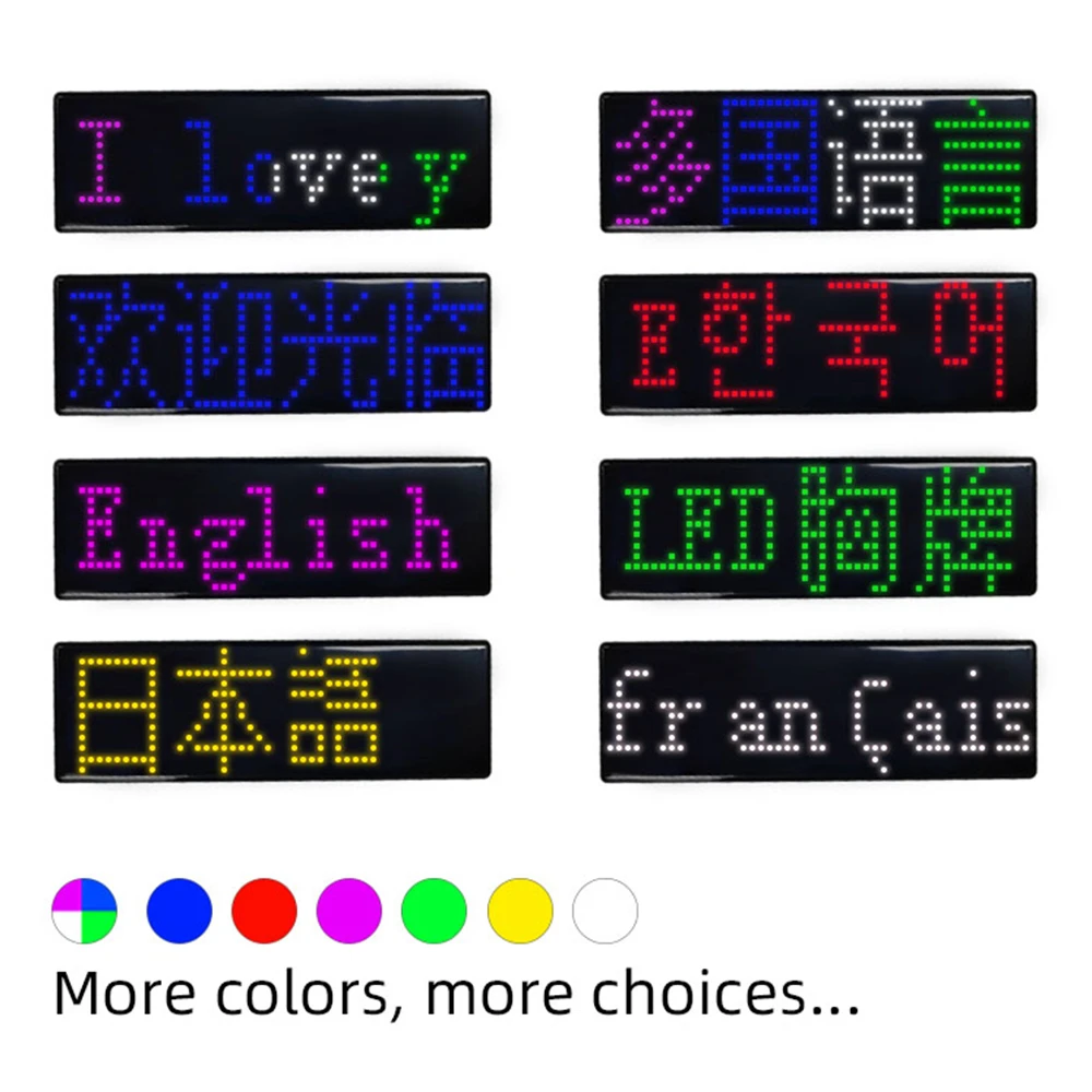 

Mini LED HD Digital Display Tag Sign Multifunction USB Rechargeable DIY Programmable Name Badge for Christmas Party Accessories