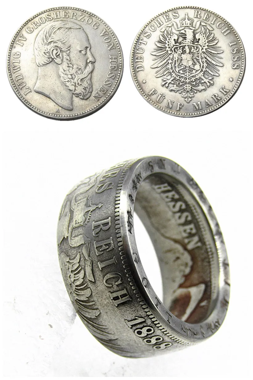 애끼반지 코인반지 실반지 독일 실버 코인 링 5 마크 1888 구리 니켈 합금 수제 크기 816392520 - G마켓 모바일