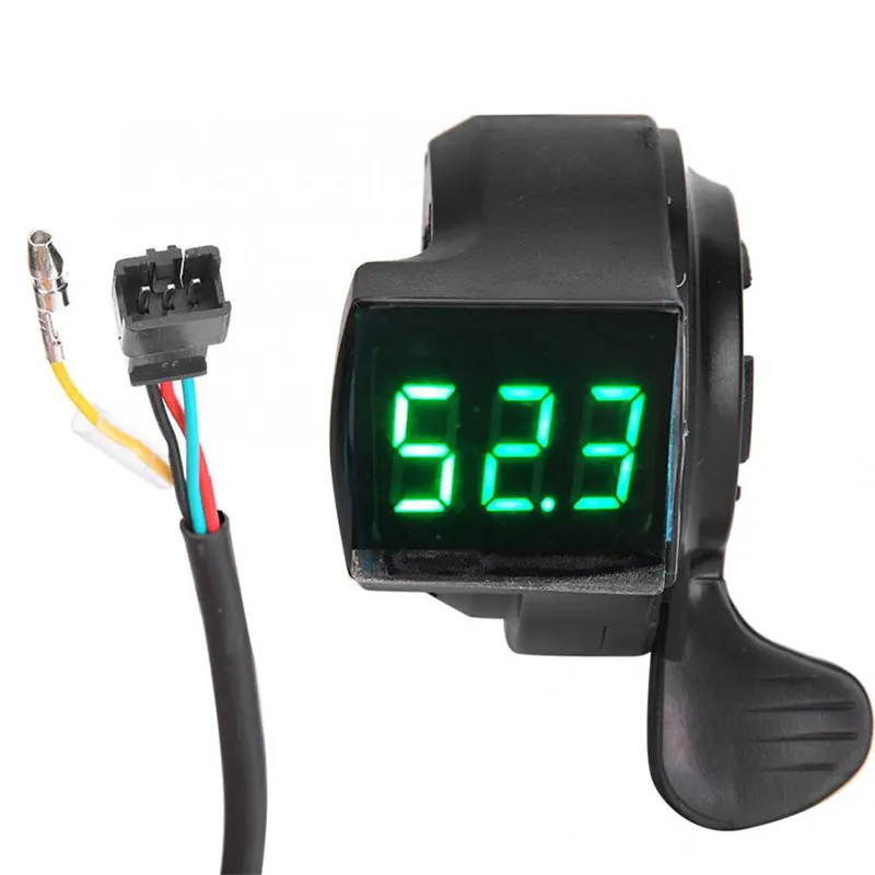 

E-Bike Thumb Throttle LCD Digital Battery Voltage Display Switch Handle Finger