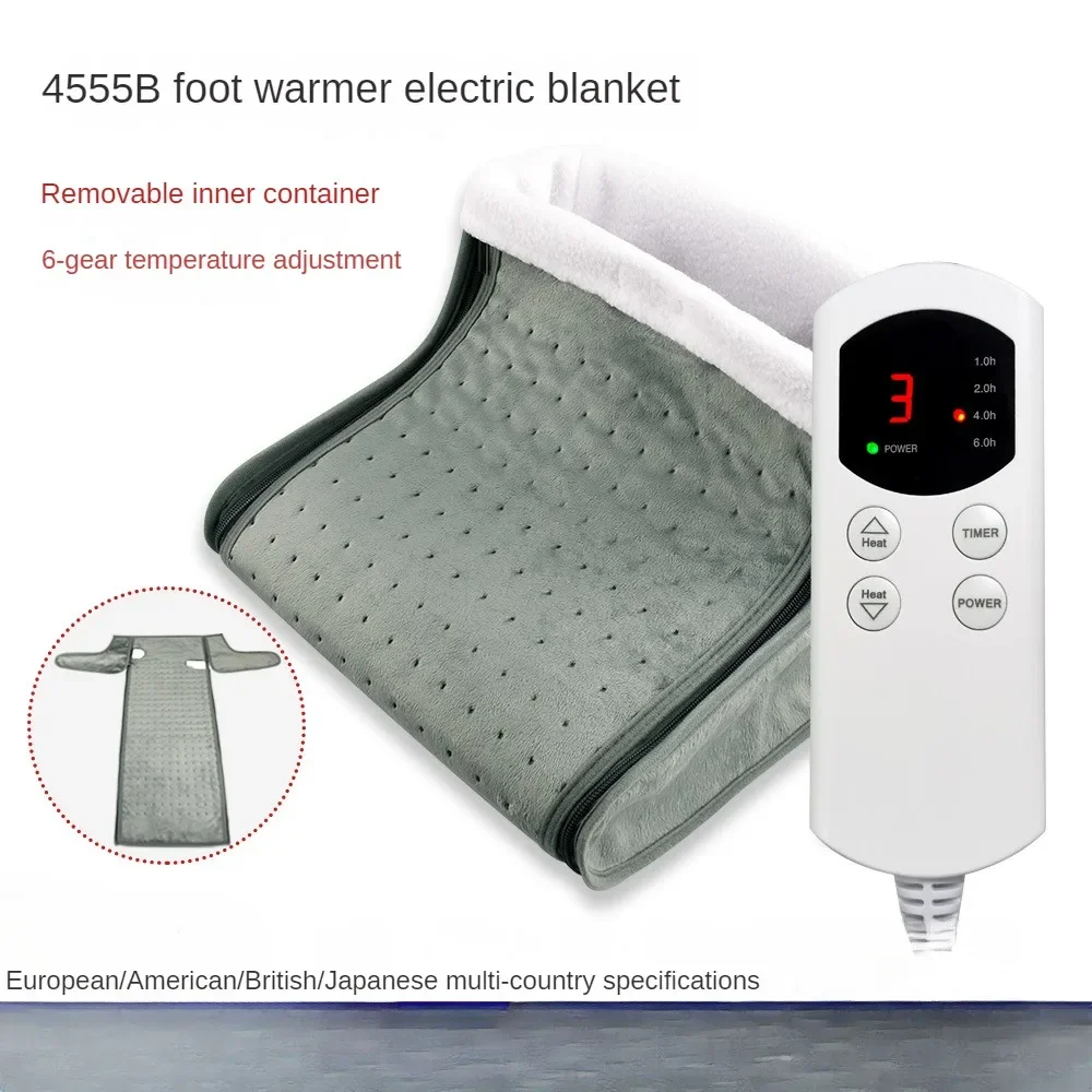 

US UK EU Voltage Microplush Electric Heating Foot Pad Warmer Shoe Washable Heated Thermal Booties Winter Feet Warmers