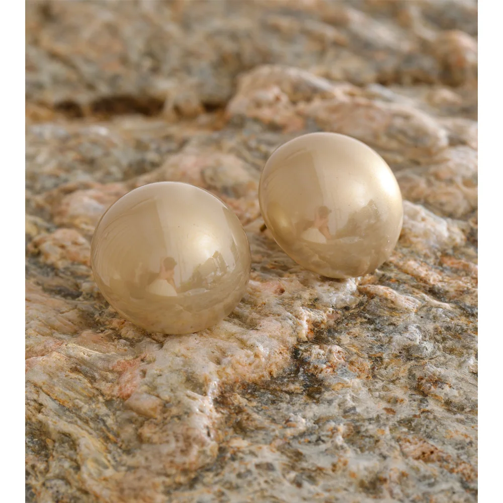Yhpup Pearls Stud Earrings 20*20mm for Women