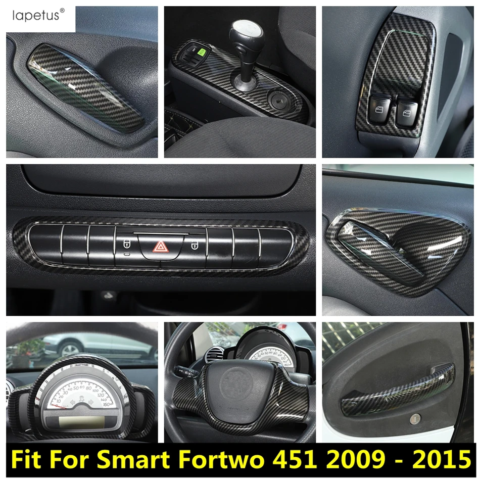 

Dashboard Air / Gear Panel / Steering Wheel / Window Lift Cover Trim For Smart Fortwo 451 2009 - 2015 Carbon Fiber Accessories