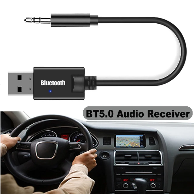 Bluetooth Audio Receiver USB Dongle 3.5mm Jack Car Audio Aux Wireless 5.0 Handsfree Kit For Car MP3 Player Audio Transmitter