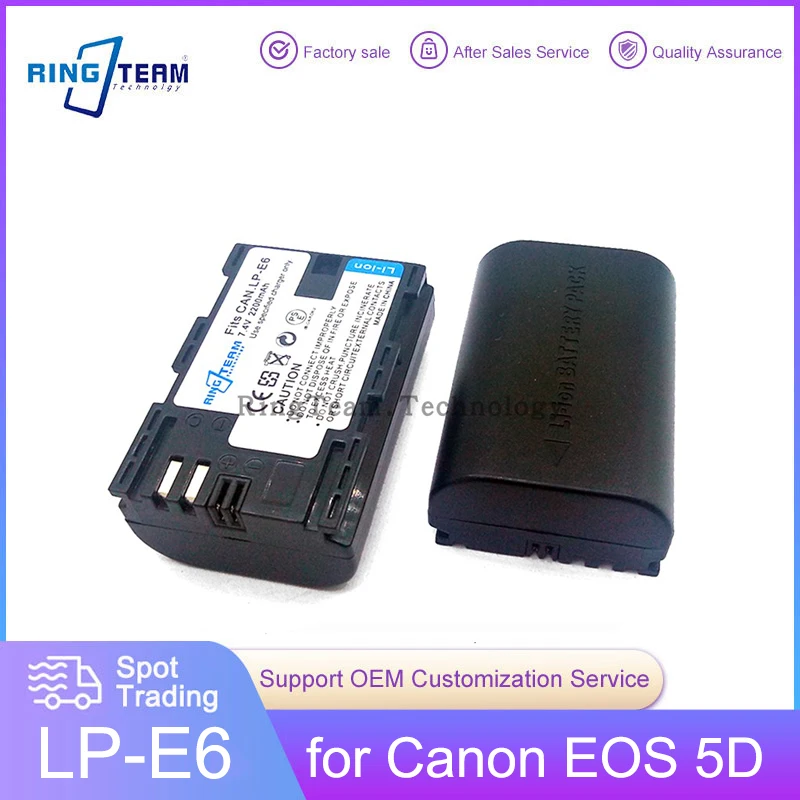 2X7.2V 2200Mah Lp-E6 Lp E6 Lp-E6N Batterie Per Canon 7D Mark Ii Eos R6 Mark Ii 60D 70D 80D Eos R7 5D Mark Ii Iii Iv