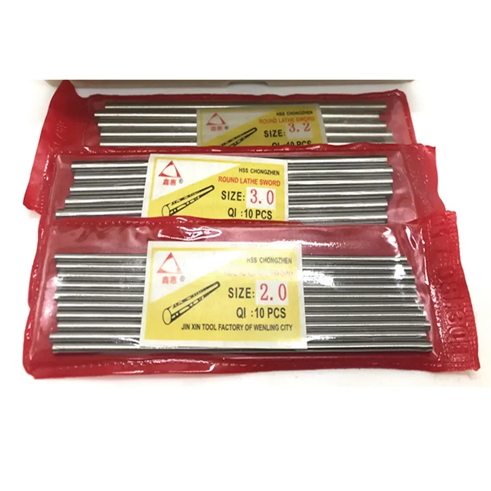 Steel Round Rod 10pcs HSS High Speed Steel Solid Round Rod Assorted Diameter 1.5mm 2mm 3mm 4mm Length 100mm
